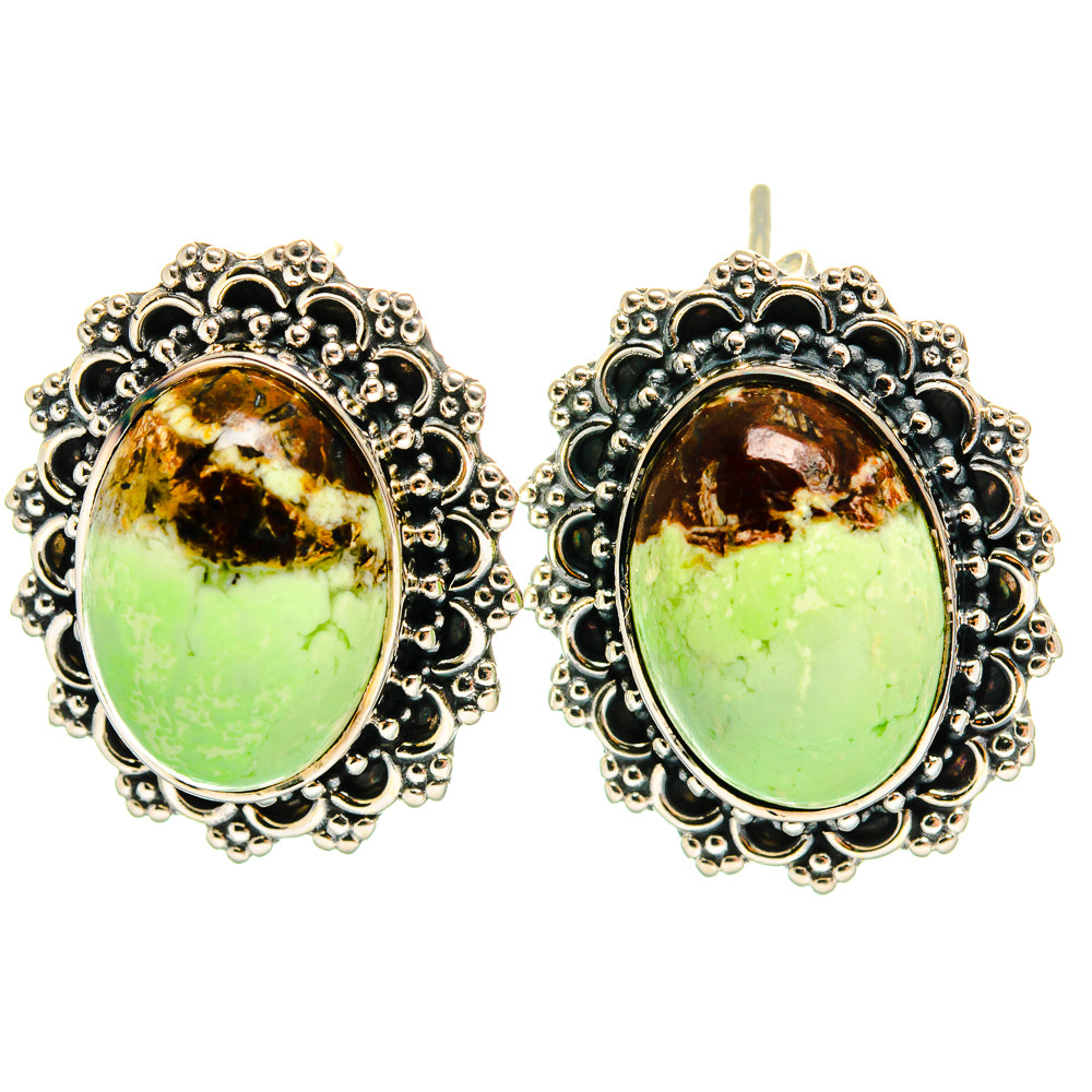 Lemon Chrysoprase Earrings handcrafted by Anasilvercos - EARR425287 - Photo 2