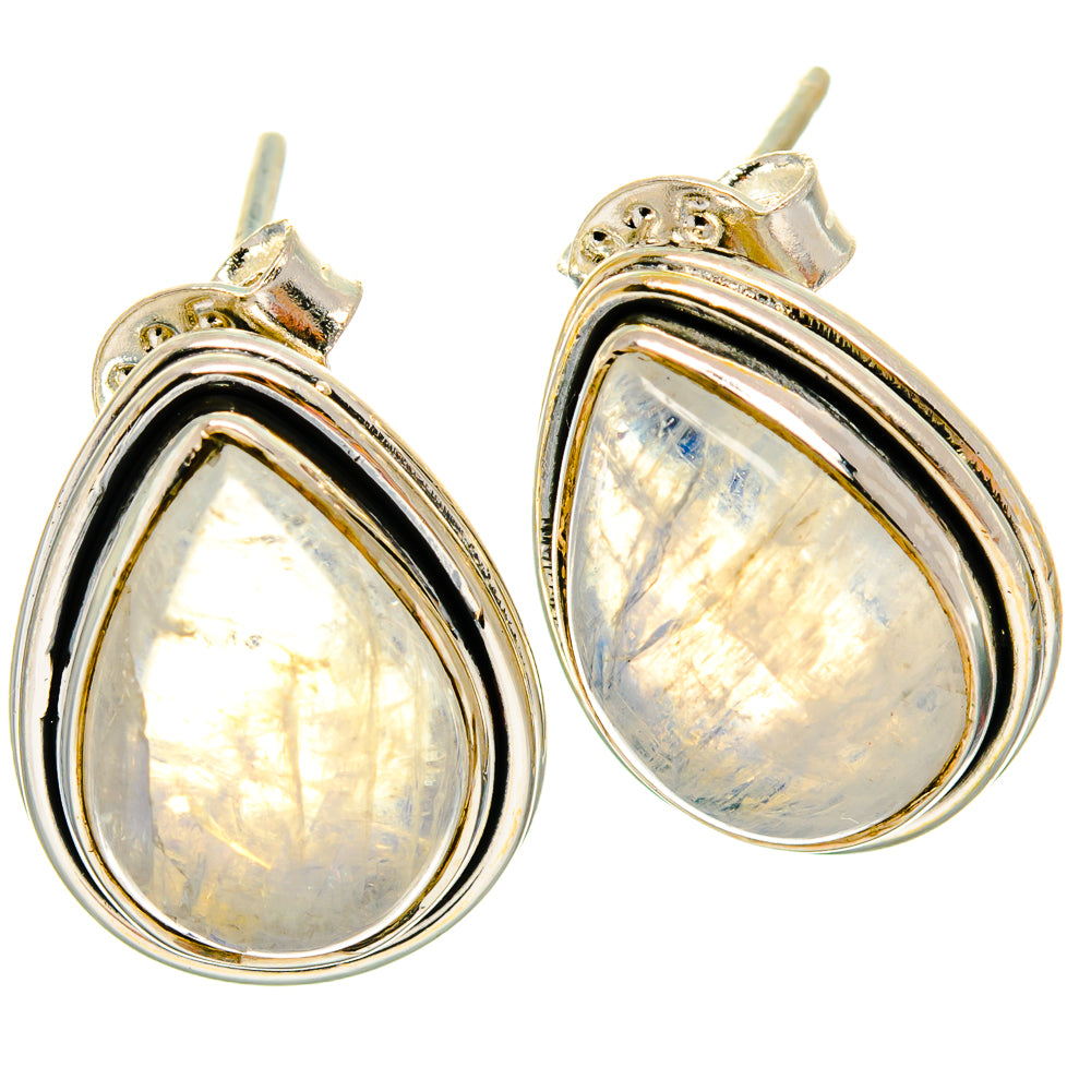 Rainbow Moonstone Earrings handcrafted by Anasilvercos - EARR425295 - Photo 2