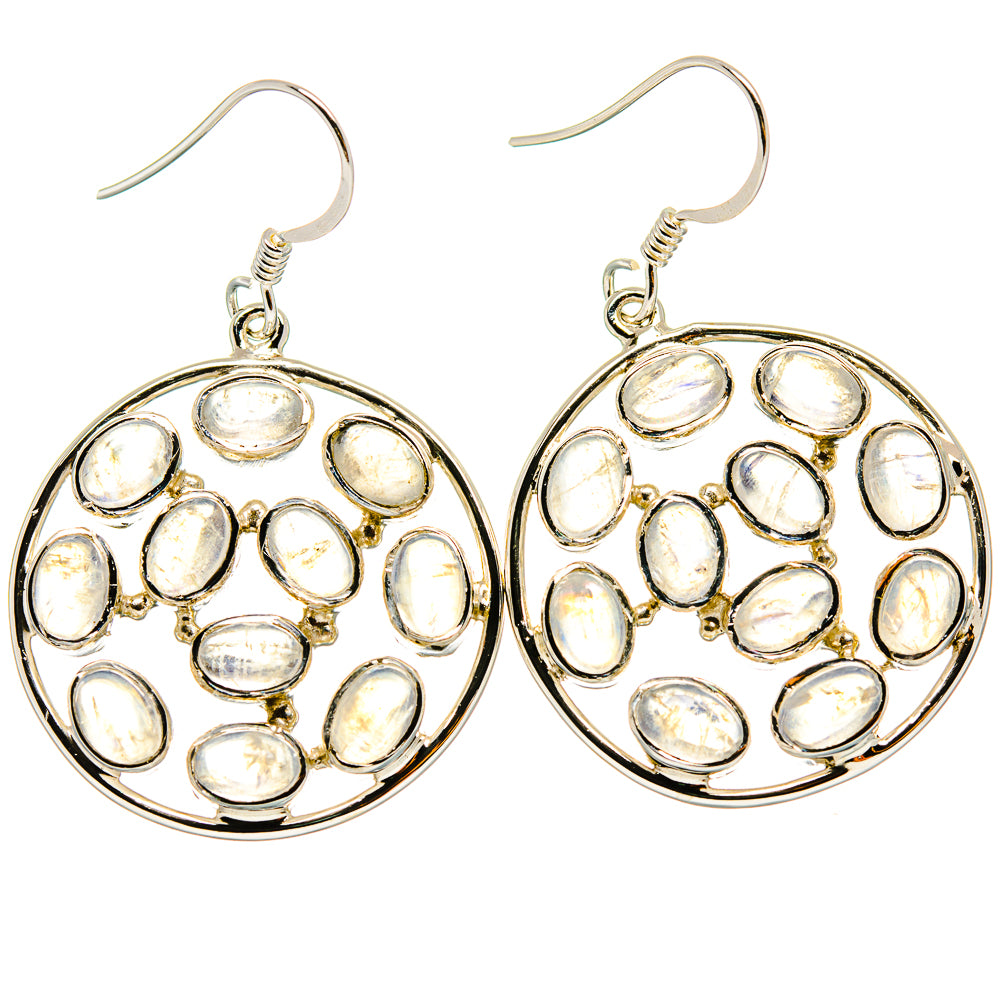Rainbow Moonstone Earrings handcrafted by Anasilvercos - EARR425306 - Photo 2