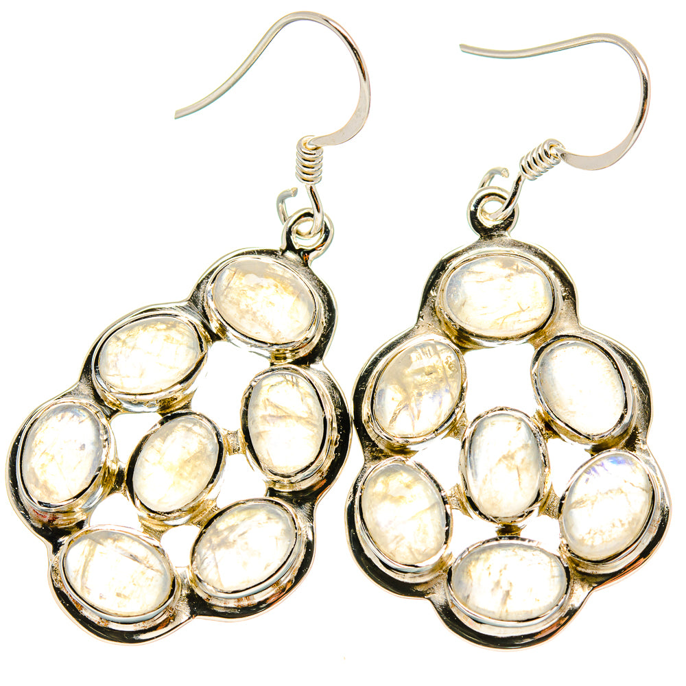 Rainbow Moonstone Earrings handcrafted by Anasilvercos - EARR425309 - Photo 2