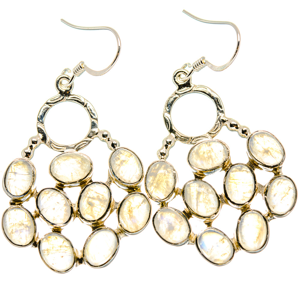 Rainbow Moonstone Earrings handcrafted by Anasilvercos - EARR425313 - Photo 2