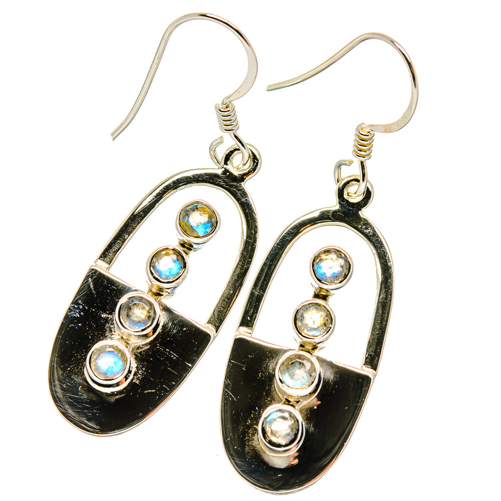 Rainbow Moonstone Earrings handcrafted by Anasilvercos - EARR425319 - Photo 2