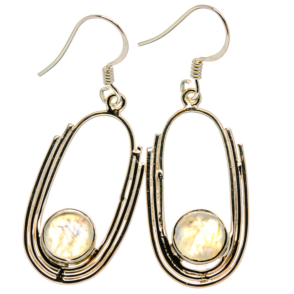 Rainbow Moonstone Earrings handcrafted by Anasilvercos - EARR425328 - Photo 2