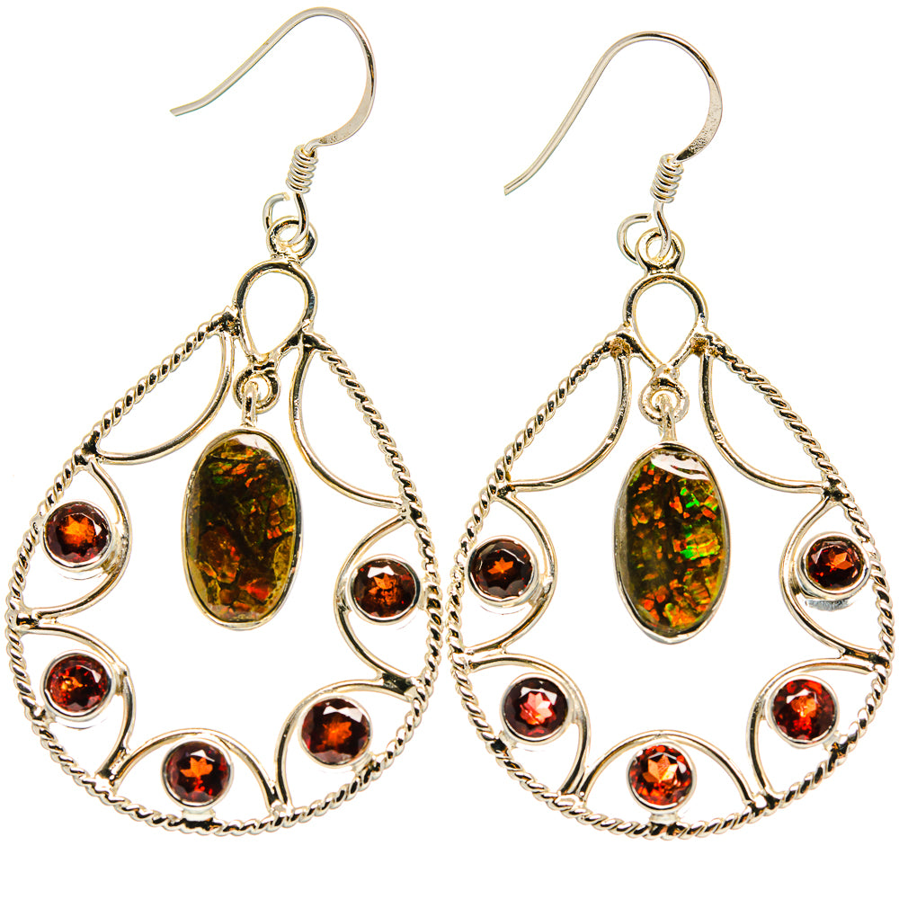 Ammolite Earrings handcrafted by Anasilvercos - EARR425341 - Photo 2