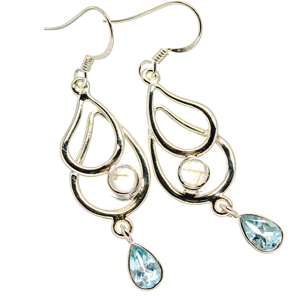 Rainbow Moonstone Earrings handcrafted by Anasilvercos - EARR425345 - Photo 2