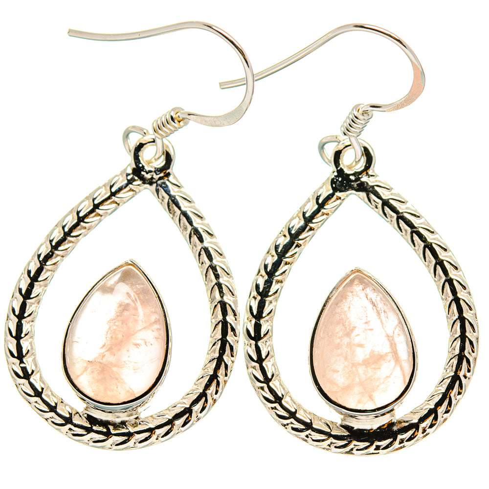 Rose Quartz Earrings handcrafted by Anasilvercos - EARR425348 - Photo 2