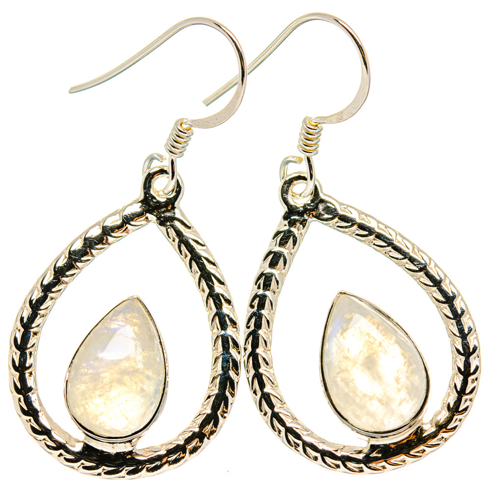 Rainbow Moonstone Earrings handcrafted by Anasilvercos - EARR425356 - Photo 2
