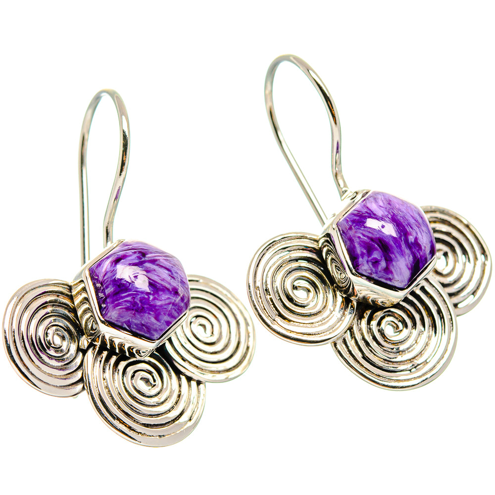 Charoite Earrings handcrafted by Anasilvercos - EARR425361 - Photo 2