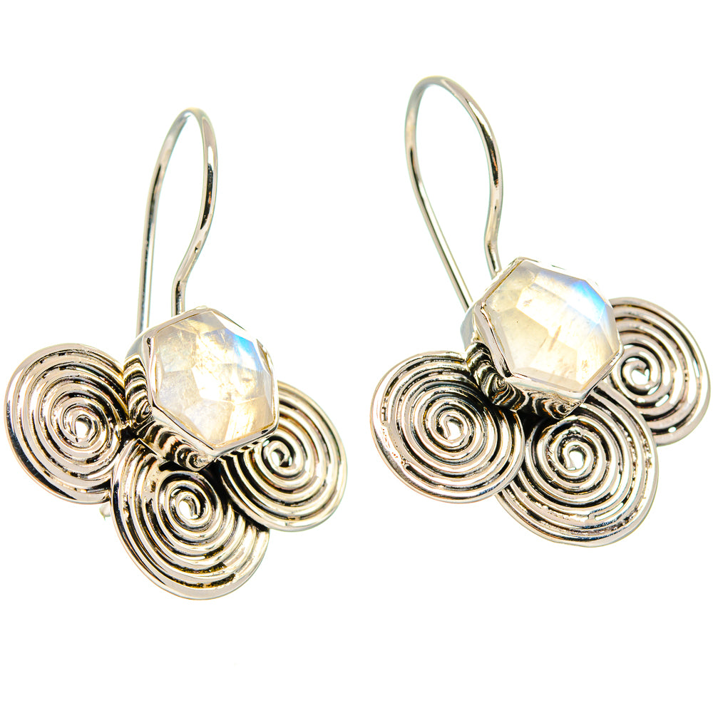 Rainbow Moonstone Earrings handcrafted by Anasilvercos - EARR425362 - Photo 2