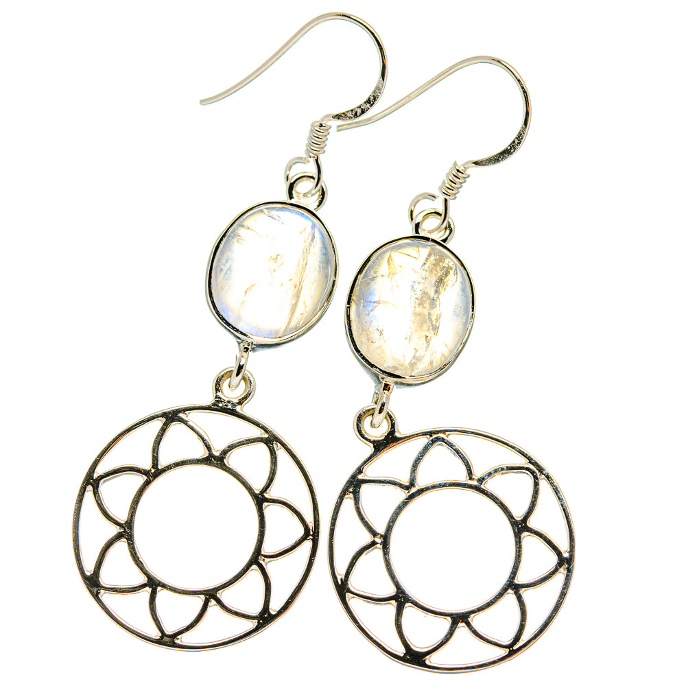 Rainbow Moonstone Earrings handcrafted by Anasilvercos - EARR425369 - Photo 2
