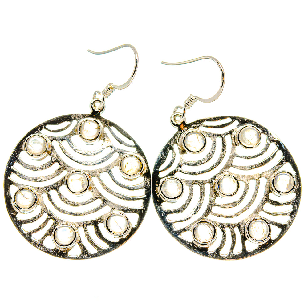 Rainbow Moonstone Earrings handcrafted by Anasilvercos - EARR425383 - Photo 2
