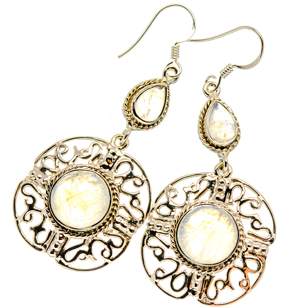 Rainbow Moonstone Earrings handcrafted by Anasilvercos - EARR425387 - Photo 2