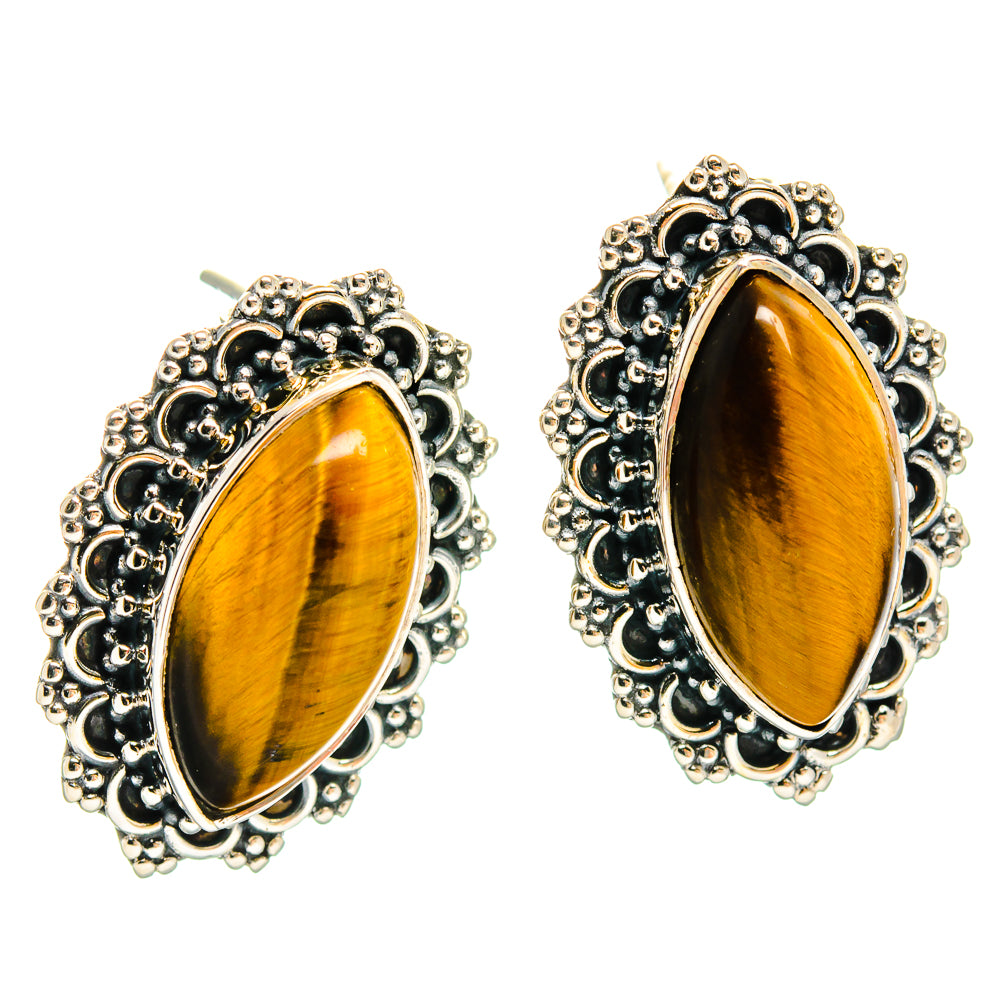 Tiger Eye Earrings handcrafted by Anasilvercos - EARR425404 - Photo 2