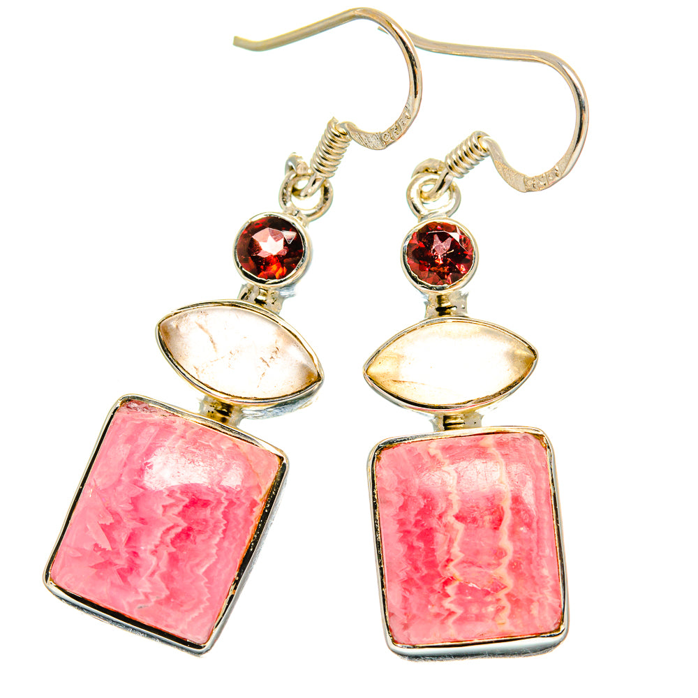 Rhodochrosite Earrings handcrafted by Anasilvercos - EARR425420 - Photo 2