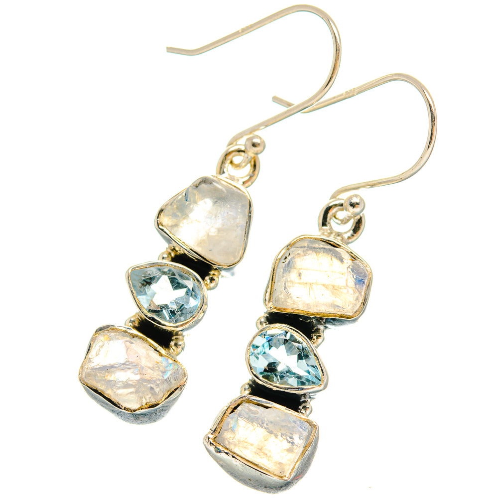 Rainbow Moonstone Earrings handcrafted by Anasilvercos - EARR425423 - Photo 2