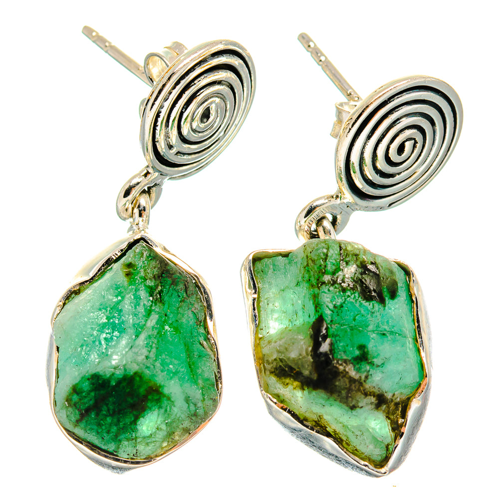 Chrysoprase Earrings handcrafted by Anasilvercos - EARR425428 - Photo 2