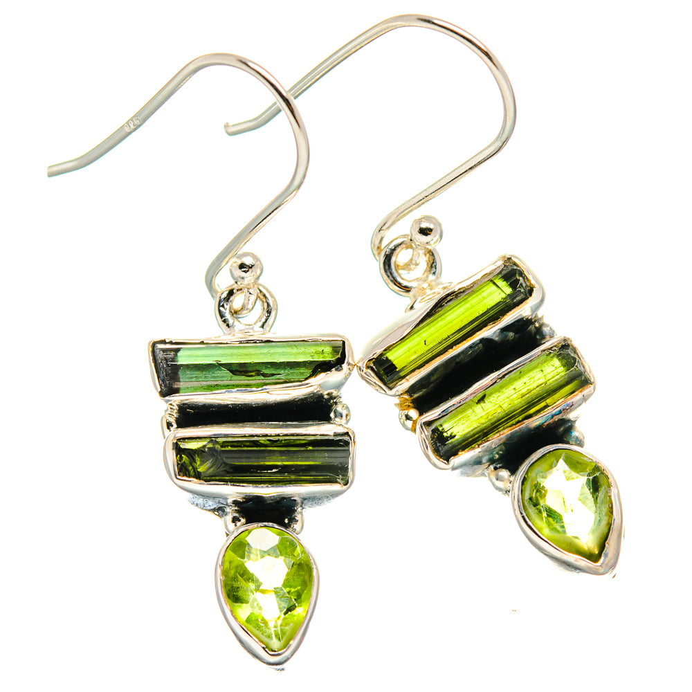 Green Tourmaline, Peridot Earrings handcrafted by Anasilvercos - EARR425443 - Photo 2