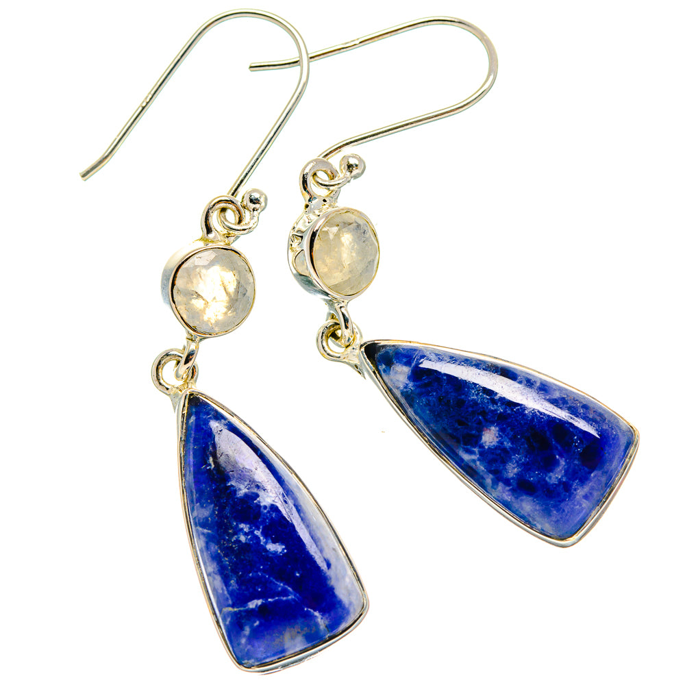 Sodalite, Rainbow Moonstone Earrings handcrafted by Anasilvercos - EARR425450 - Photo 2