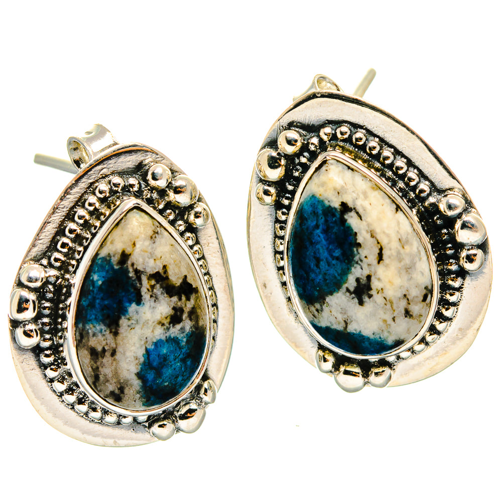 K2 Blue Azurite Earrings handcrafted by Anasilvercos - EARR425452 - Photo 2