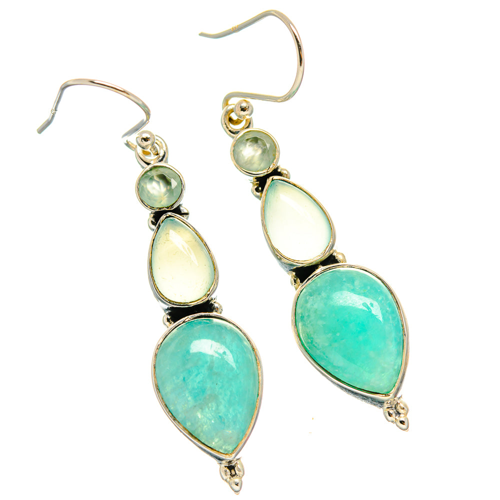 Amazonite, Aqua Chalcedony Earrings handcrafted by Anasilvercos - EARR425466 - Photo 2