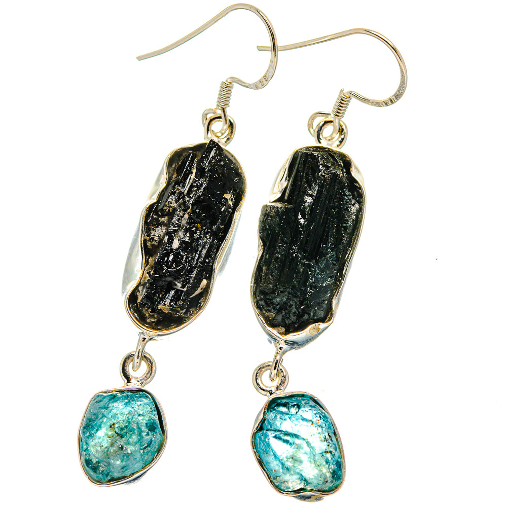 Tektite, Apatite Earrings handcrafted by Anasilvercos - EARR425484 - Photo 2