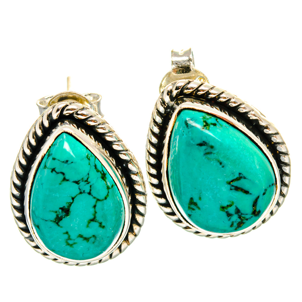 Tibetan Turquoise Earrings handcrafted by Anasilvercos - EARR425491 - Photo 2