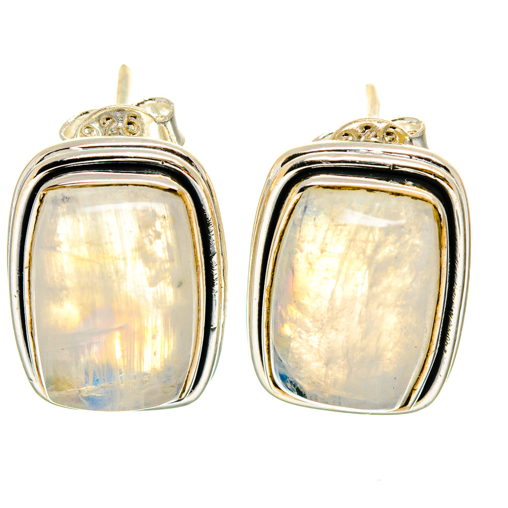 Rainbow Moonstone Earrings handcrafted by Anasilvercos - EARR425495 - Photo 2