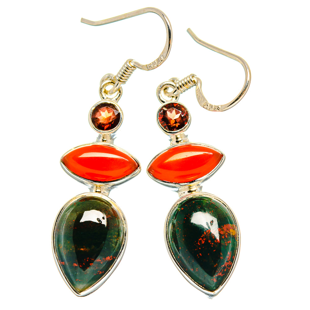 Bloodstone Earrings handcrafted by Anasilvercos - EARR425497 - Photo 2