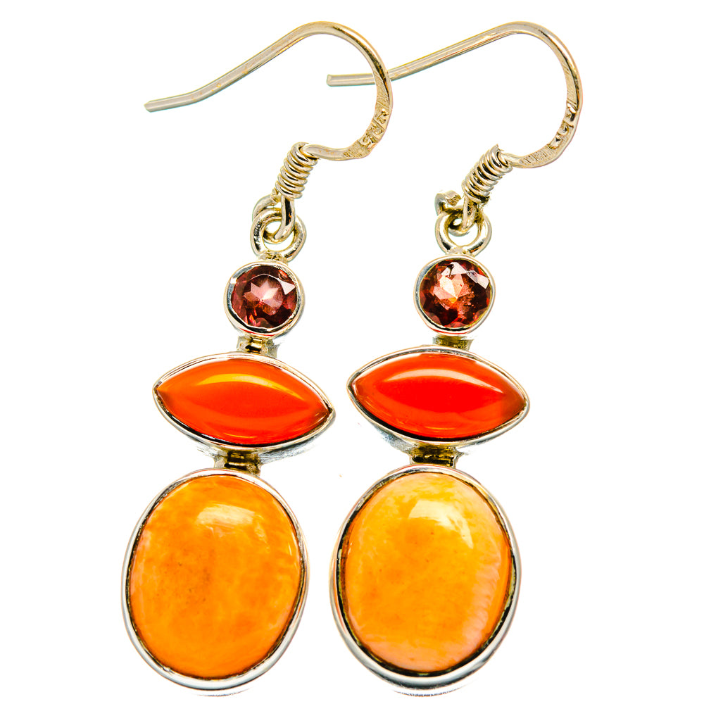 Yellow Agate Earrings handcrafted by Anasilvercos - EARR425520 - Photo 2