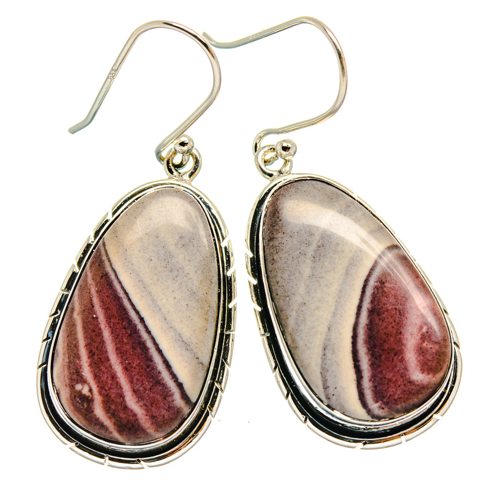 Rhodochrosite Earrings handcrafted by Anasilvercos - EARR425521 - Photo 2