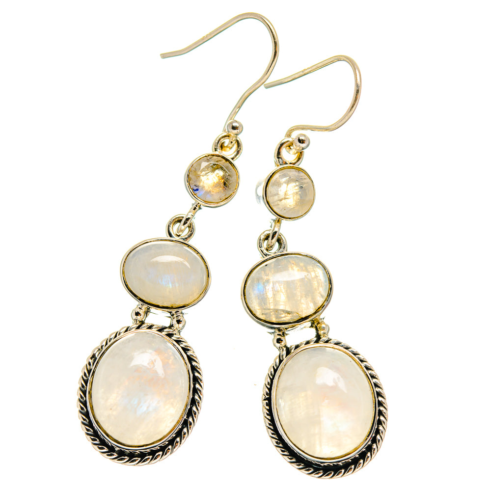 Rainbow Moonstone Earrings handcrafted by Anasilvercos - EARR425522 - Photo 2
