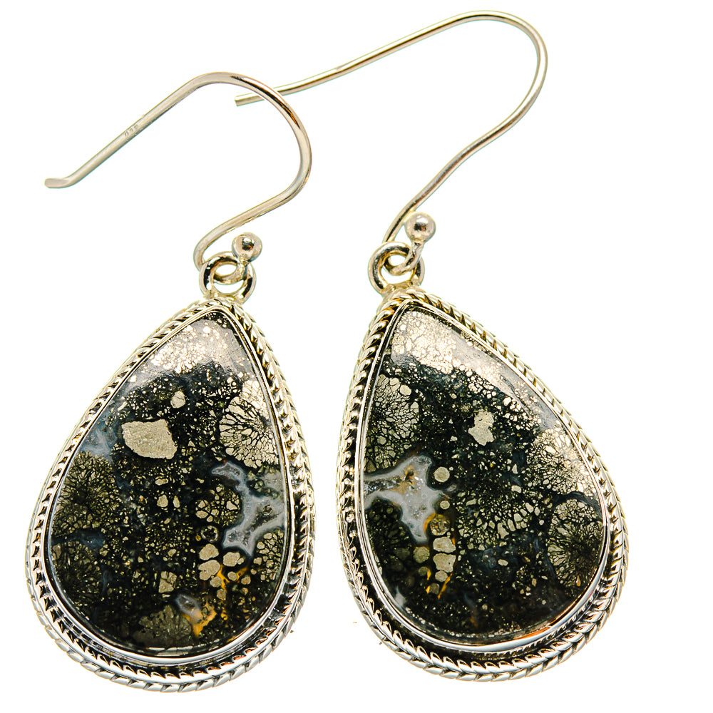 Pyrite Agate Earrings handcrafted by Anasilvercos - EARR425531 - Photo 2