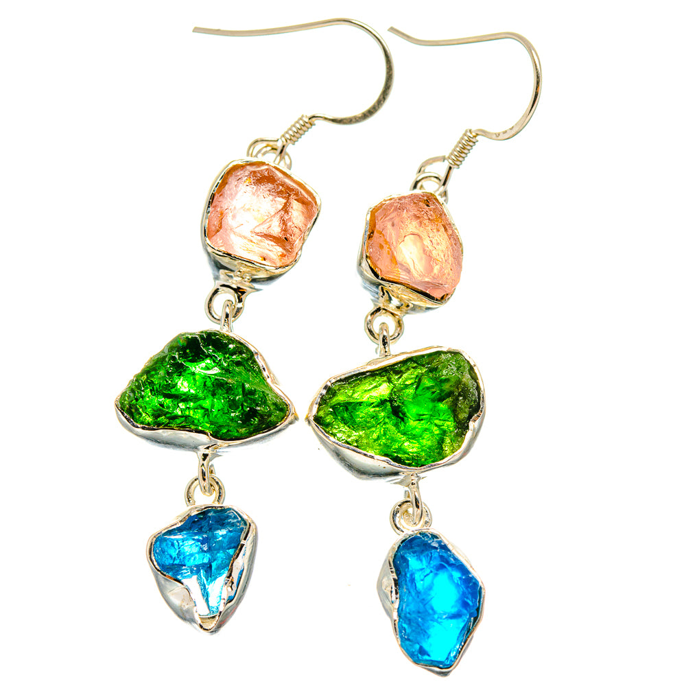 Chrome Diopside Earrings handcrafted by Anasilvercos - EARR425535 - Photo 2