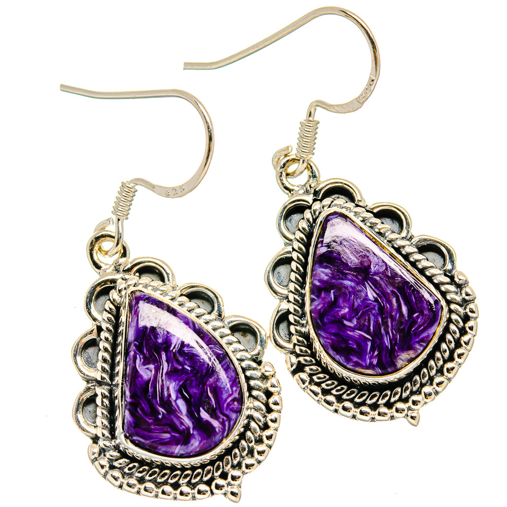 Charoite Earrings handcrafted by Anasilvercos - EARR425562 - Photo 2
