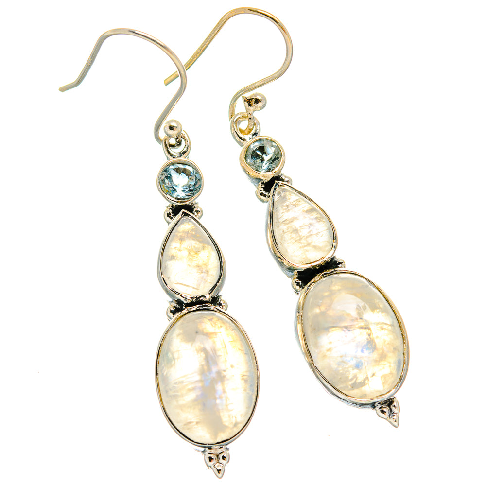 Rainbow Moonstone Earrings handcrafted by Anasilvercos - EARR425569 - Photo 2