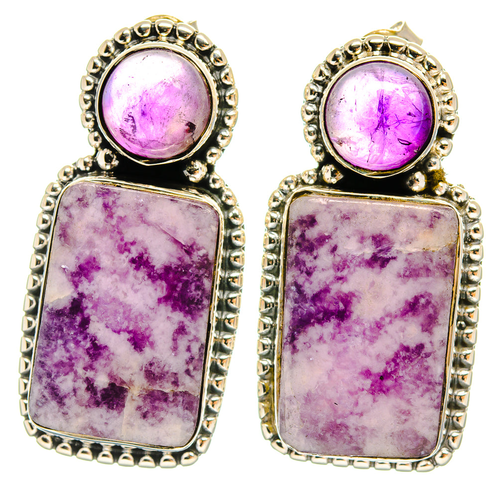 Lepidolite Earrings handcrafted by Anasilvercos - EARR425579 - Photo 2