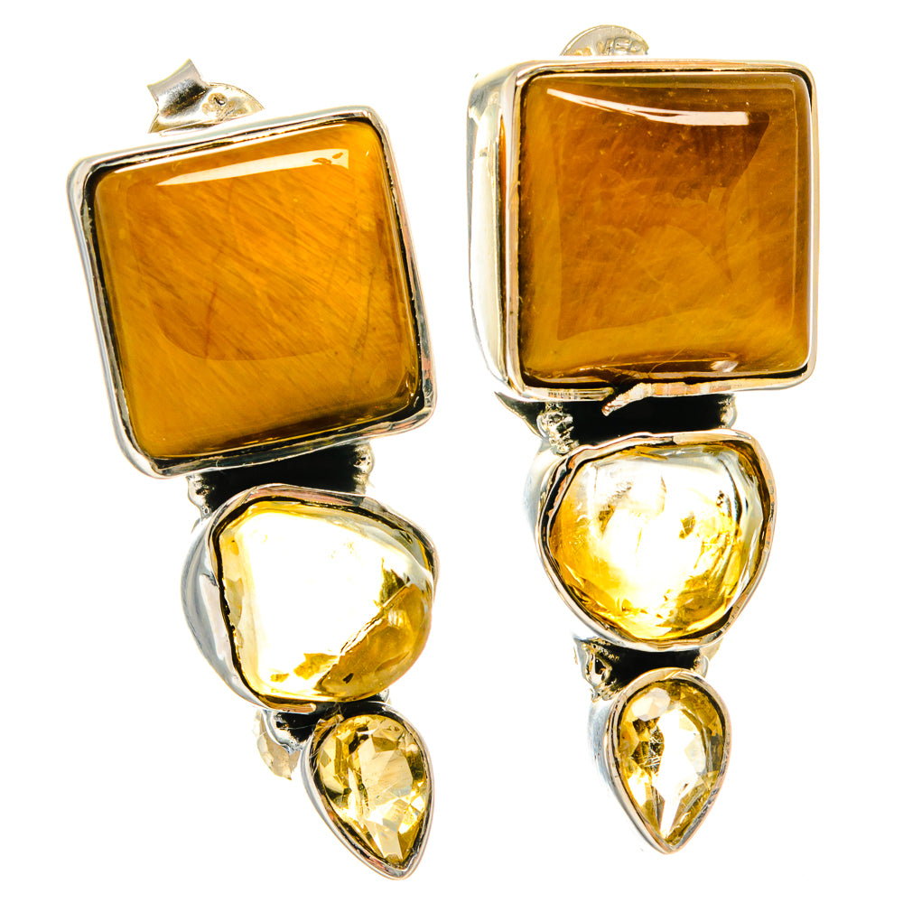 Tiger Eye Earrings handcrafted by Anasilvercos - EARR425584 - Photo 2