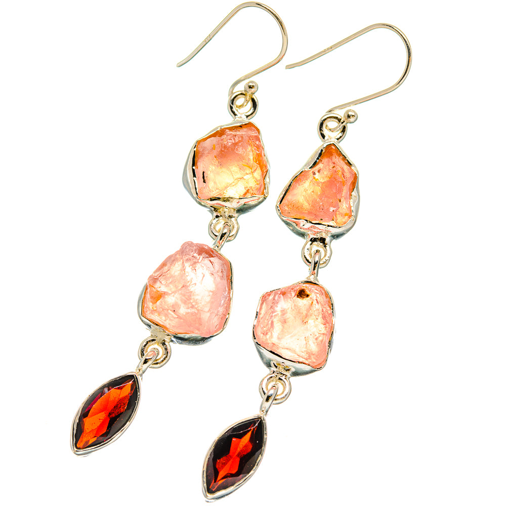 Rose Quartz Earrings handcrafted by Anasilvercos - EARR425586 - Photo 2