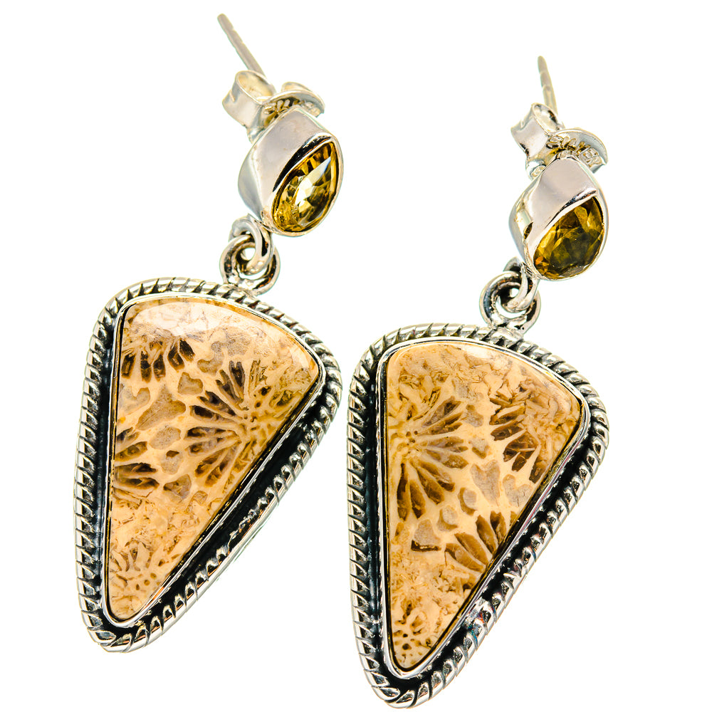 Fossil Coral Earrings handcrafted by Anasilvercos - EARR425593 - Photo 2