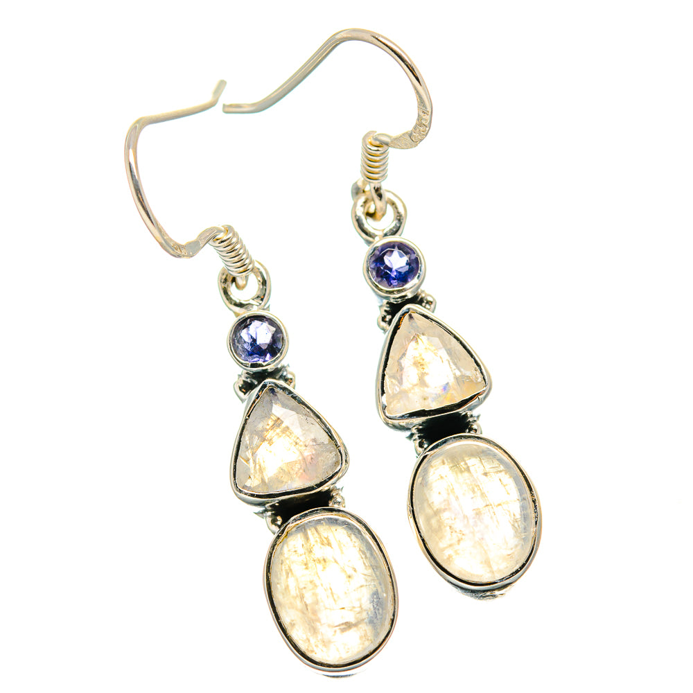 Rainbow Moonstone Earrings handcrafted by Anasilvercos - EARR425599 - Photo 2