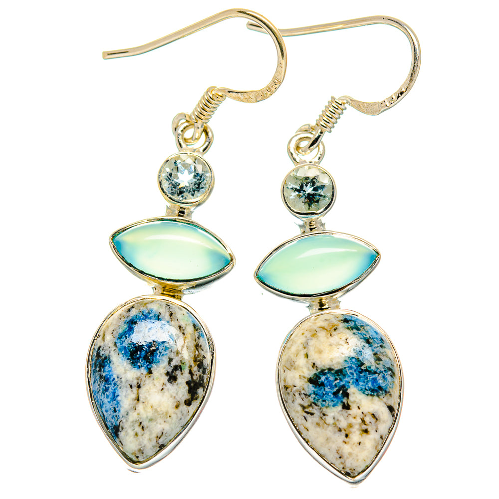 K2 Blue Azurite Earrings handcrafted by Anasilvercos - EARR425604 - Photo 2
