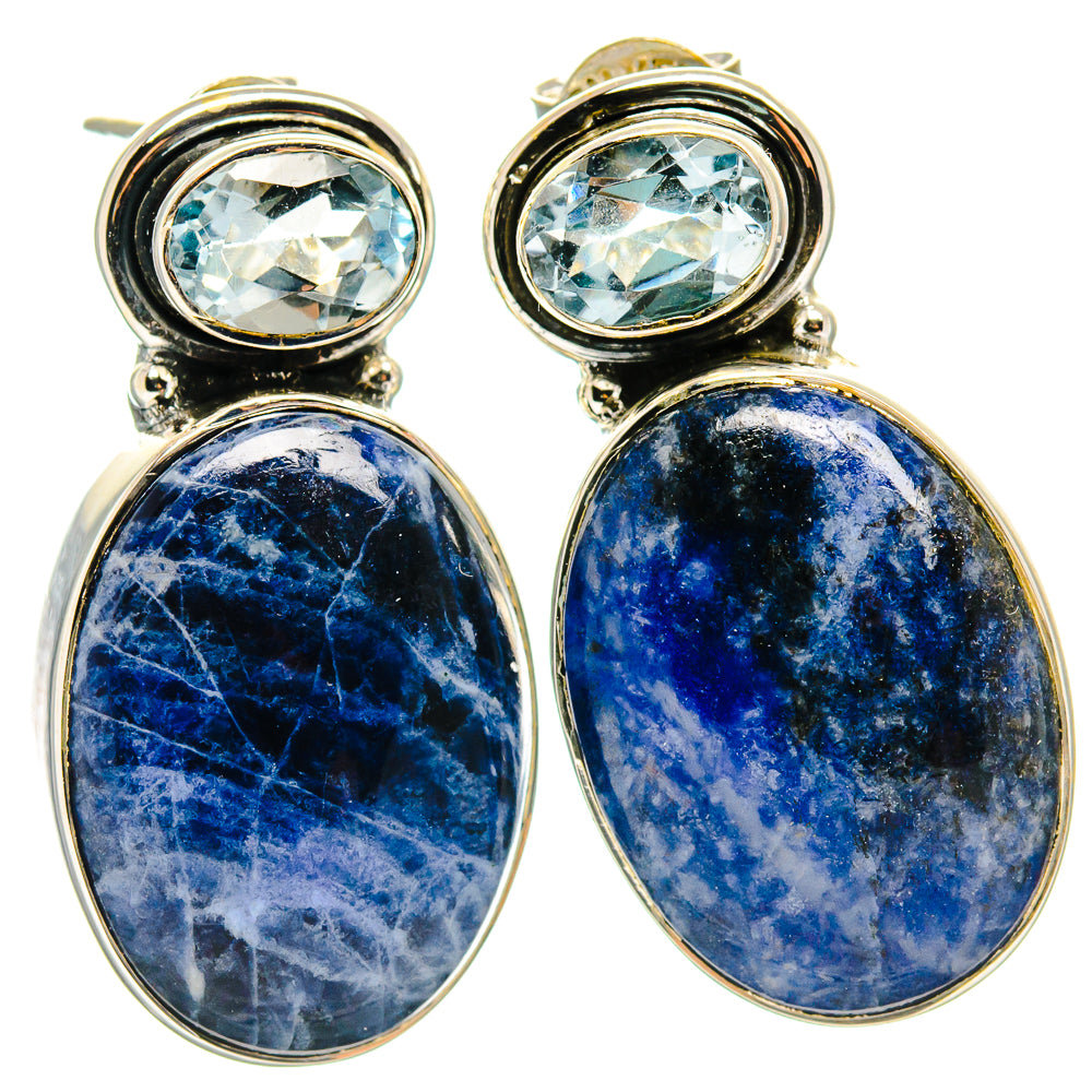 Sodalite Earrings handcrafted by Anasilvercos - EARR425605 - Photo 2