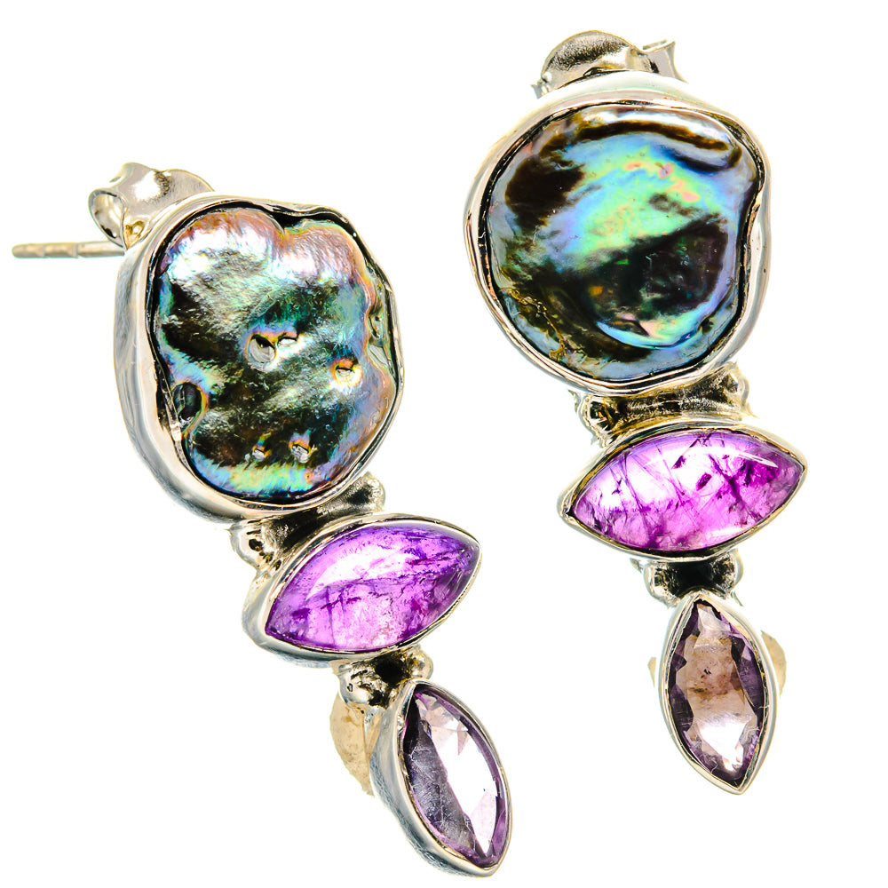 Titanium Mother Of Pearl Earrings handcrafted by Anasilvercos - EARR425611 - Photo 2