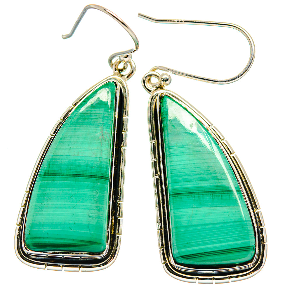 Malachite Earrings handcrafted by Anasilvercos - EARR425613 - Photo 2