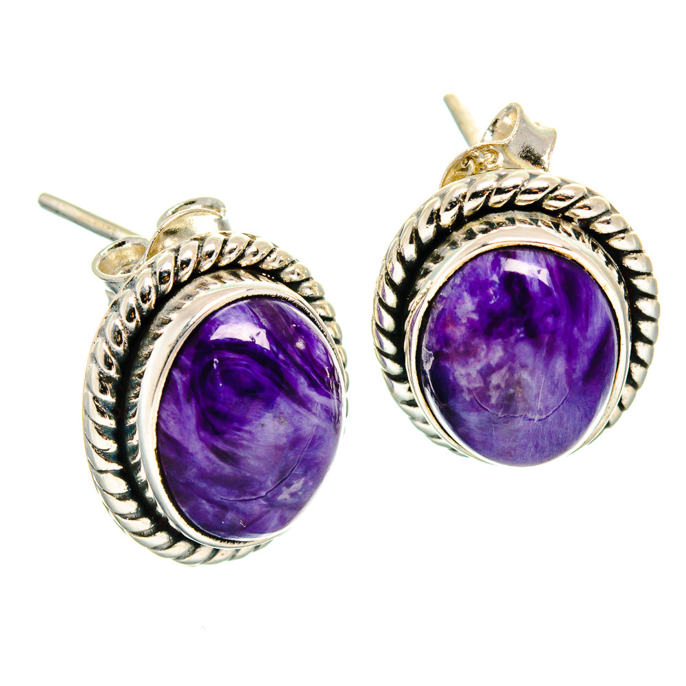 Charoite Earrings handcrafted by Anasilvercos - EARR425615 - Photo 2