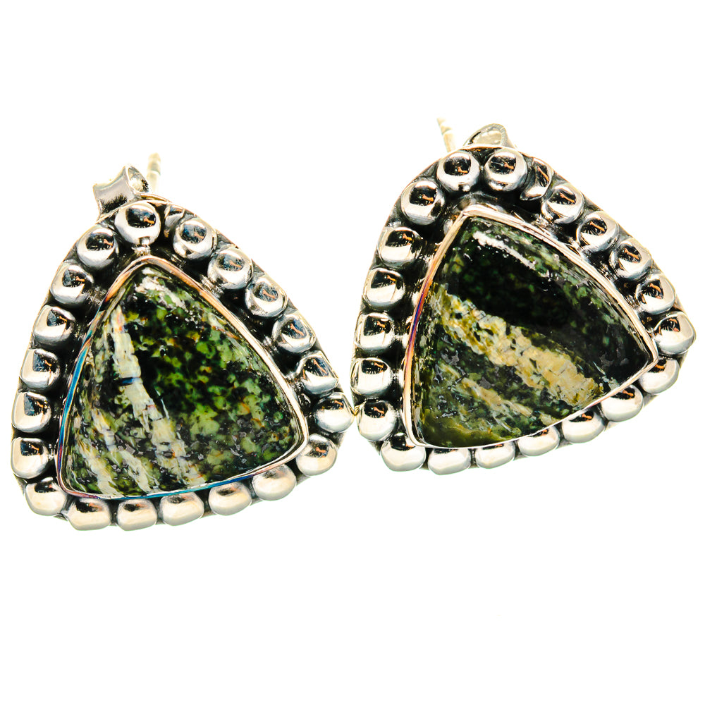 Lizard Jasper Earrings handcrafted by Anasilvercos - EARR425616 - Photo 2
