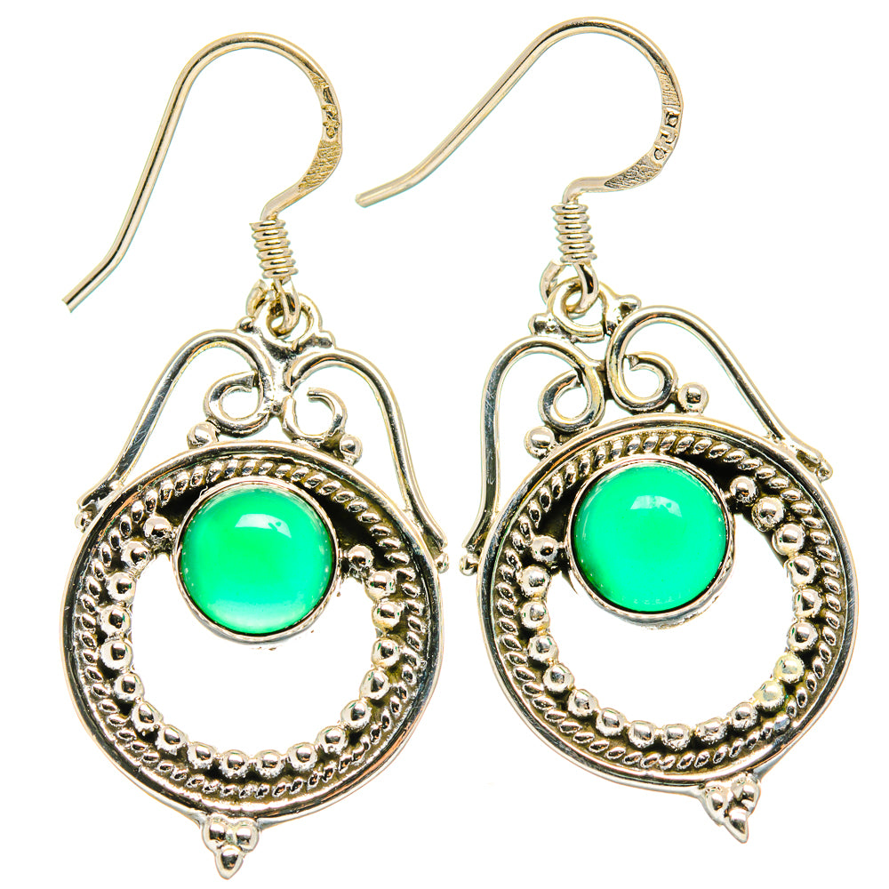 Green Onyx Earrings handcrafted by Anasilvercos - EARR425623 - Photo 2