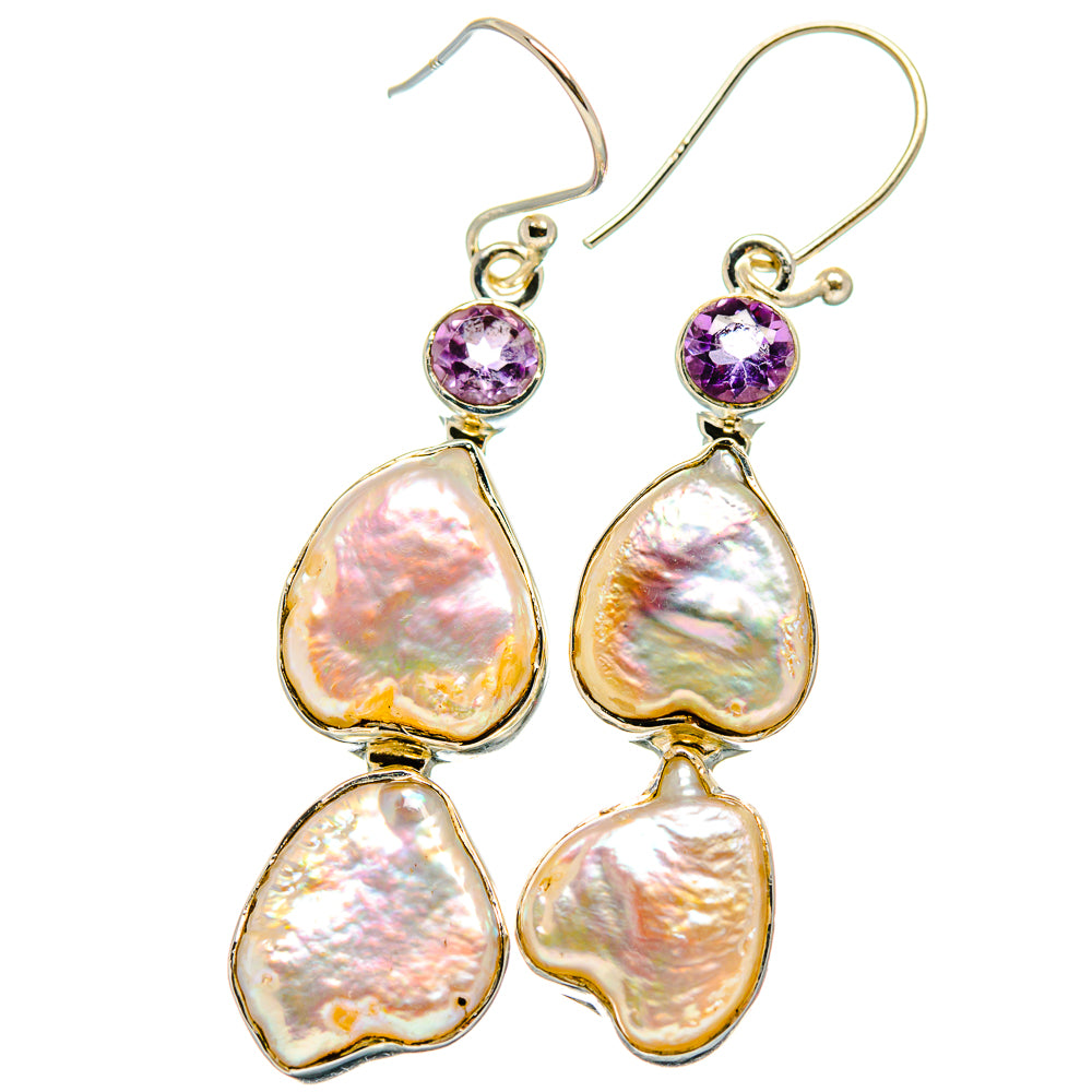 Mother Of Pearl Earrings handcrafted by Anasilvercos - EARR425630 - Photo 2