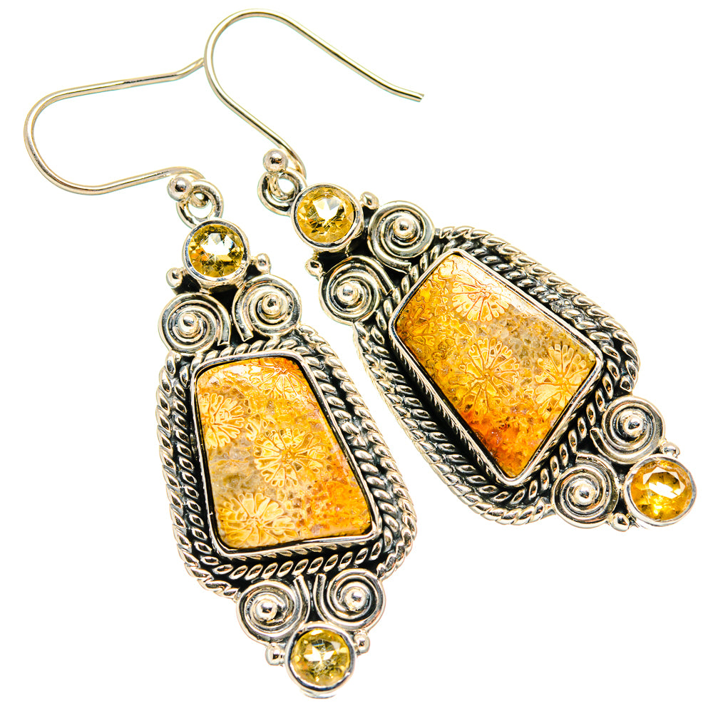 Fossil Coral Earrings handcrafted by Anasilvercos - EARR425631 - Photo 2