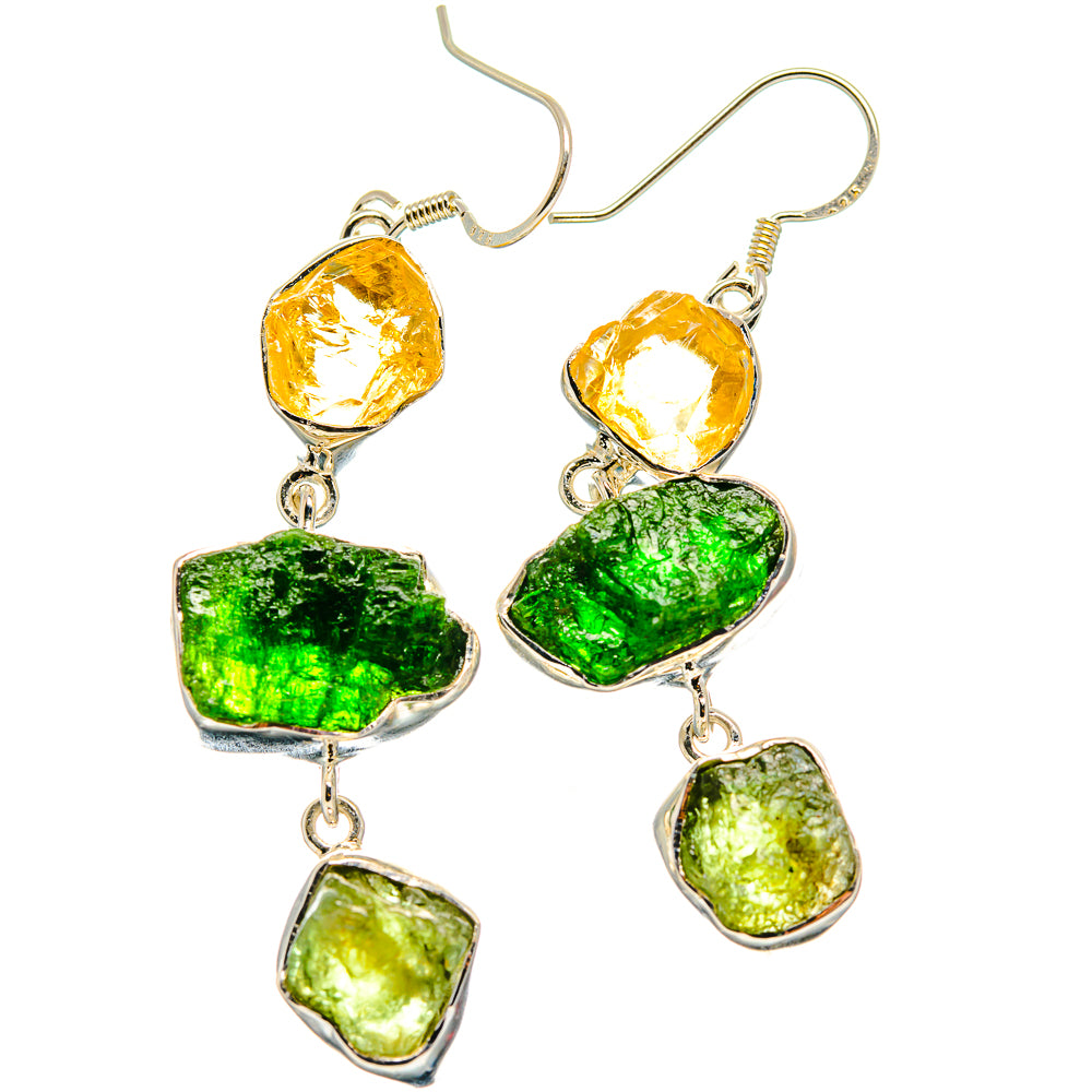 Chrome Diopside Earrings handcrafted by Anasilvercos - EARR425635 - Photo 2